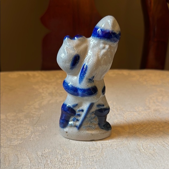 1995 vintage David Eldreth salt glazed red ware pottery hiking Santa - Picture 1 of 11